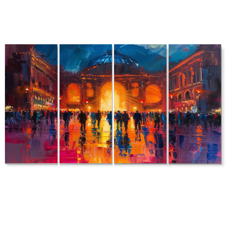 Orange orange, rideau rose, opéra, H 32 po x l 64 po