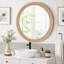 Miroir mural rond de style champêtre avec cadre en bois vieilli 31,50 po-1748800721