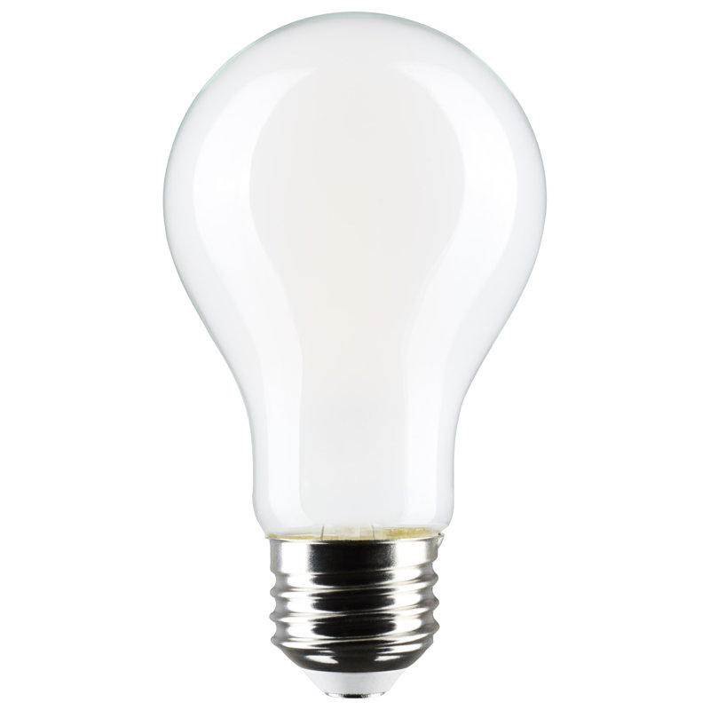 8 Watt LED A19 3000K-2000K Warm Dimming Medium Base Frost Finish, White