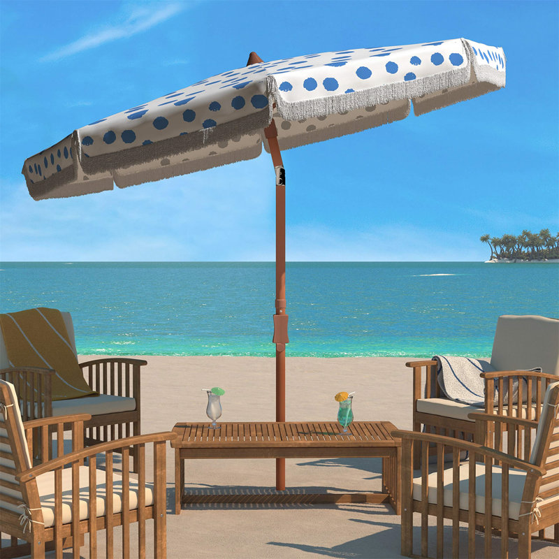 Parasol de 6,5 pi Vroman, Blanc / Bleu clair