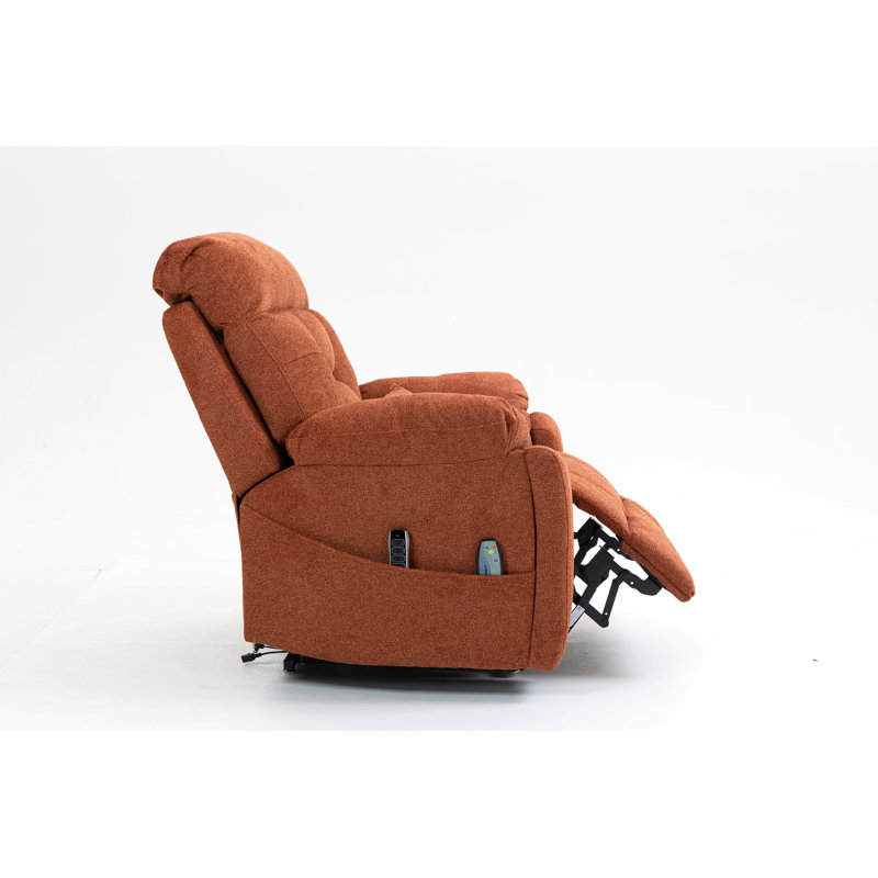 Electric Lift Chair, Flat High Density Foam Electric Sofa, With Heating And Massage Functions, Can Tilt To 180 Degrees, 2 Pocket Cup Holders, 2 Remote Control