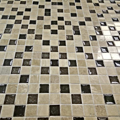 Carreau de mosaïque murale en verre 1 po x 1 po Marbles