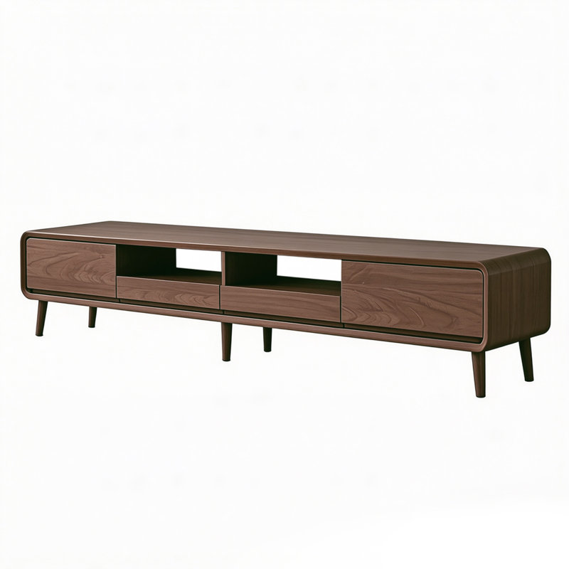 Meuble télé en bois massif brun noisette, 16.93"H*94.49"W*15.75"D