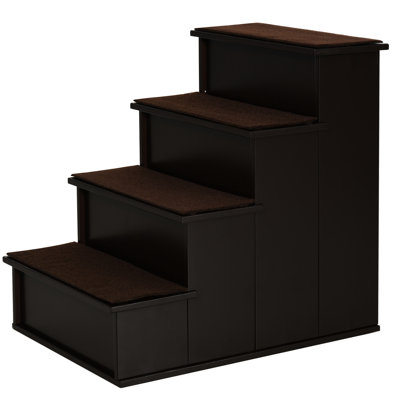 Pet Steps In Brown - For Small Pets Up To 22 Lbs, With Slip And Washable Cushion Stairway, Up Comfortable