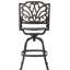 Tabouret de bar extérieur pivotant en aluminium coulé avec accoudoirs à volutes, l 21,6 po x P 25,5 po x P 48,81 po