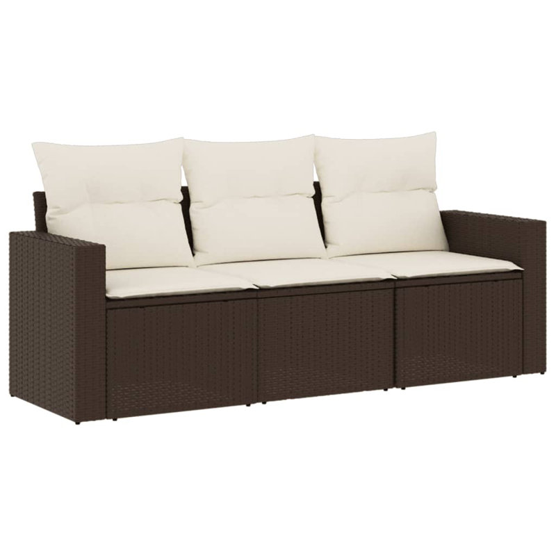 Ensemble de canapé de jardin Vidaxl brun, blanc crème