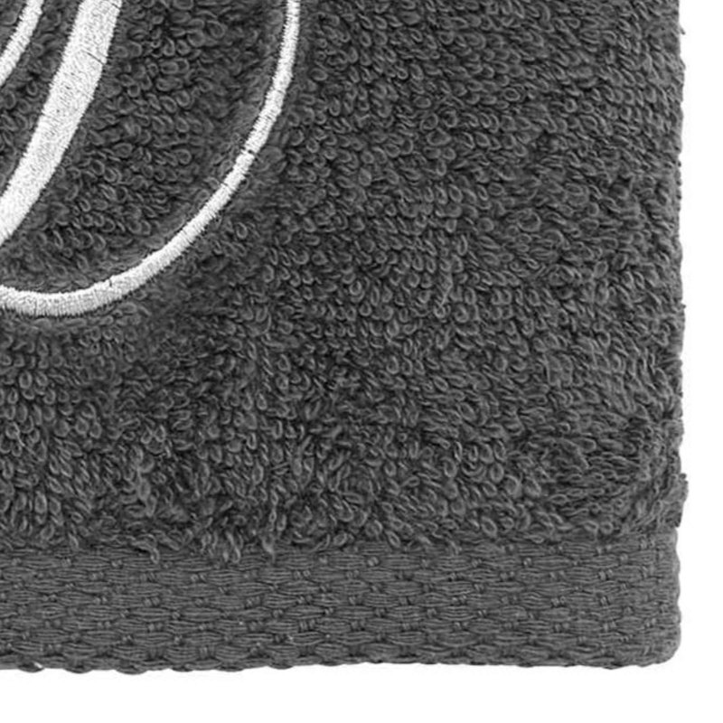 Winston Porter Granite/Silver Script Monogram Fingertip Towel Letter D
