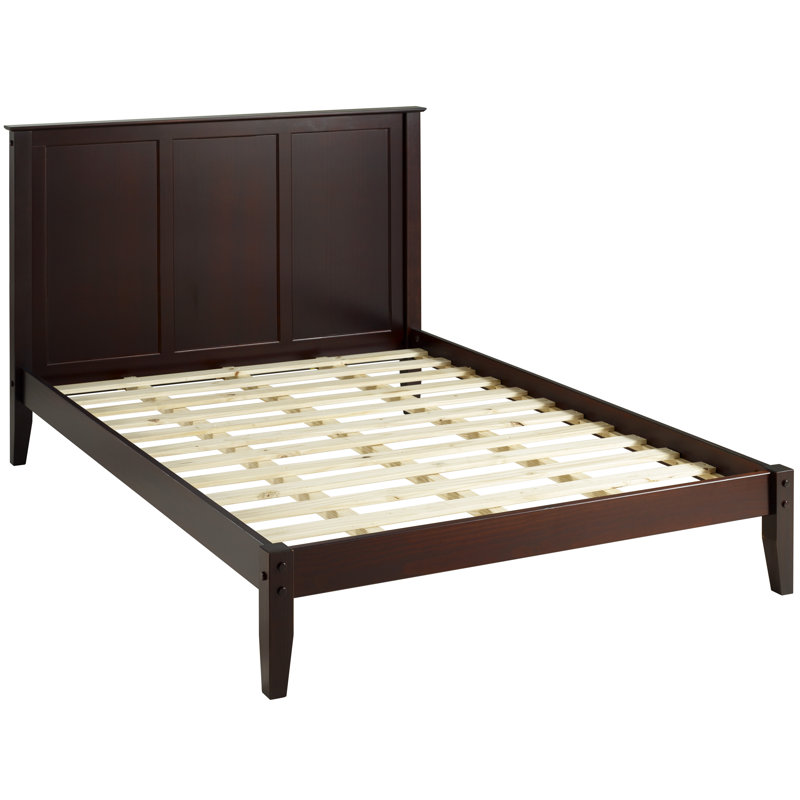 Lit plateforme en bois massif Faringdon, Cappuccino, Double