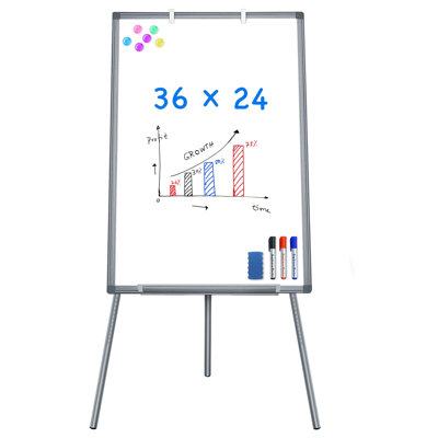 Tableau blanc effaçable à sec à hauteur réglable 36 po x 24 po