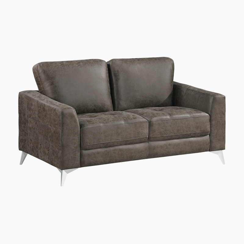 Ensemble de salon en microfibre 2 pièces Occeus, Gris brunâtre