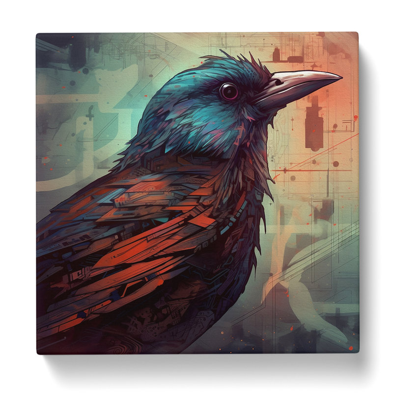 Bird Futurism No.1 - Wrapped Canvas - Framed Print, 50cm H x 50cm W x 3cm D