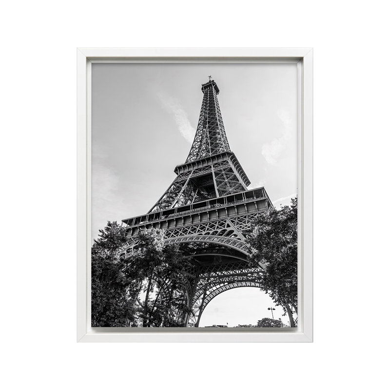 Tour Eiffel No1, Canevas, H 24 po x l 32 po, Encadrement blanc