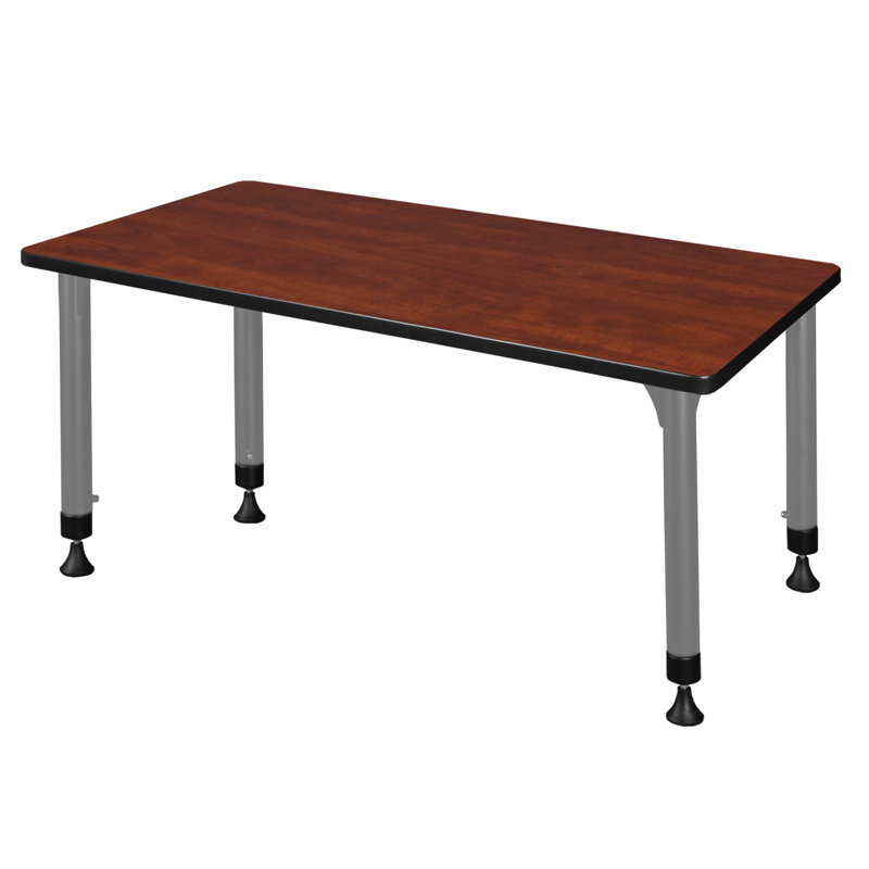 Kee Height Adjustable Training Table, Cherry, 48" W x 30" D