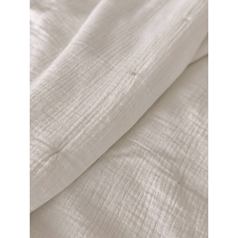 Ensemble de courtepointe 100% coton 3 pièces, Beige, Courtepointe grande + 2 taies décoratives