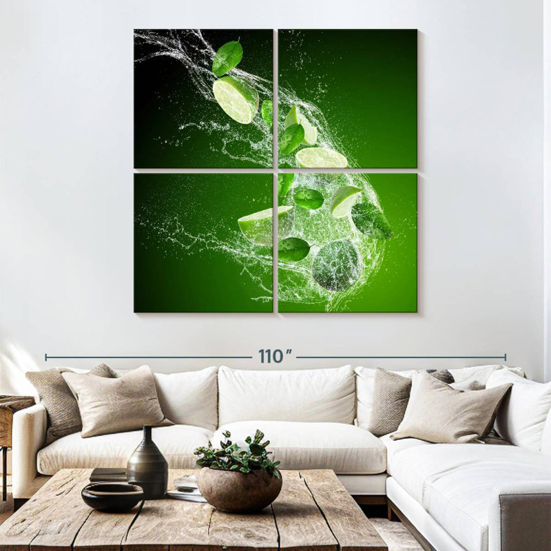 Yarlin Lime Splash, 74" H x 74" W