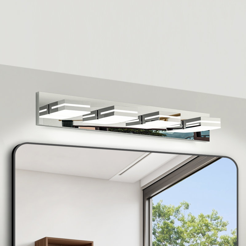 Applique murale moderne à 4 lumières pour salle de bain et miroir, design minimaliste élégant, écoénergétique, facile à installer