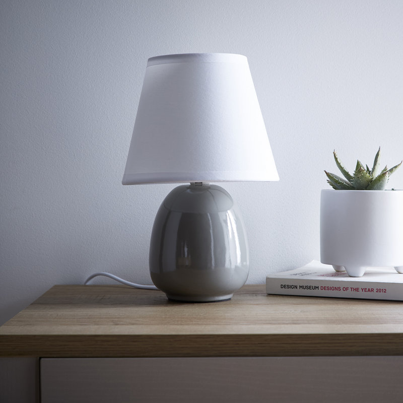 Burniece Ceramic Table Lamp, Grey