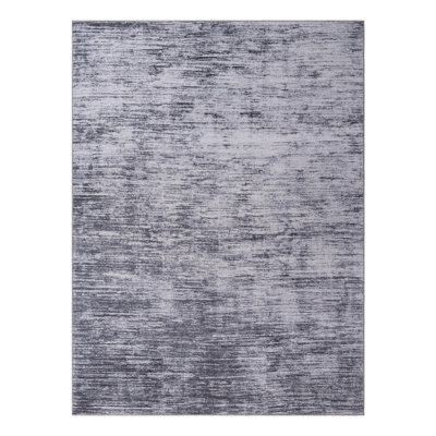 Tapis en chenille tissé à la machine de couleur ivoire / gris Monsour