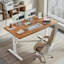 Bureau debout électrique réglable en hauteur de 63 pouces avec préréglage de la mémoire, bureau à domicile ergonomique assis-debout, bureau d'ordinateur avec crochets, blanc-1875506046-1875506047
