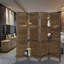 4 Panel Wood Room Divider Folding Privacy Screens With Shelves-1824461710