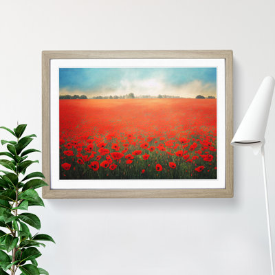 Vibrant Poppies Flowers - Framed Print