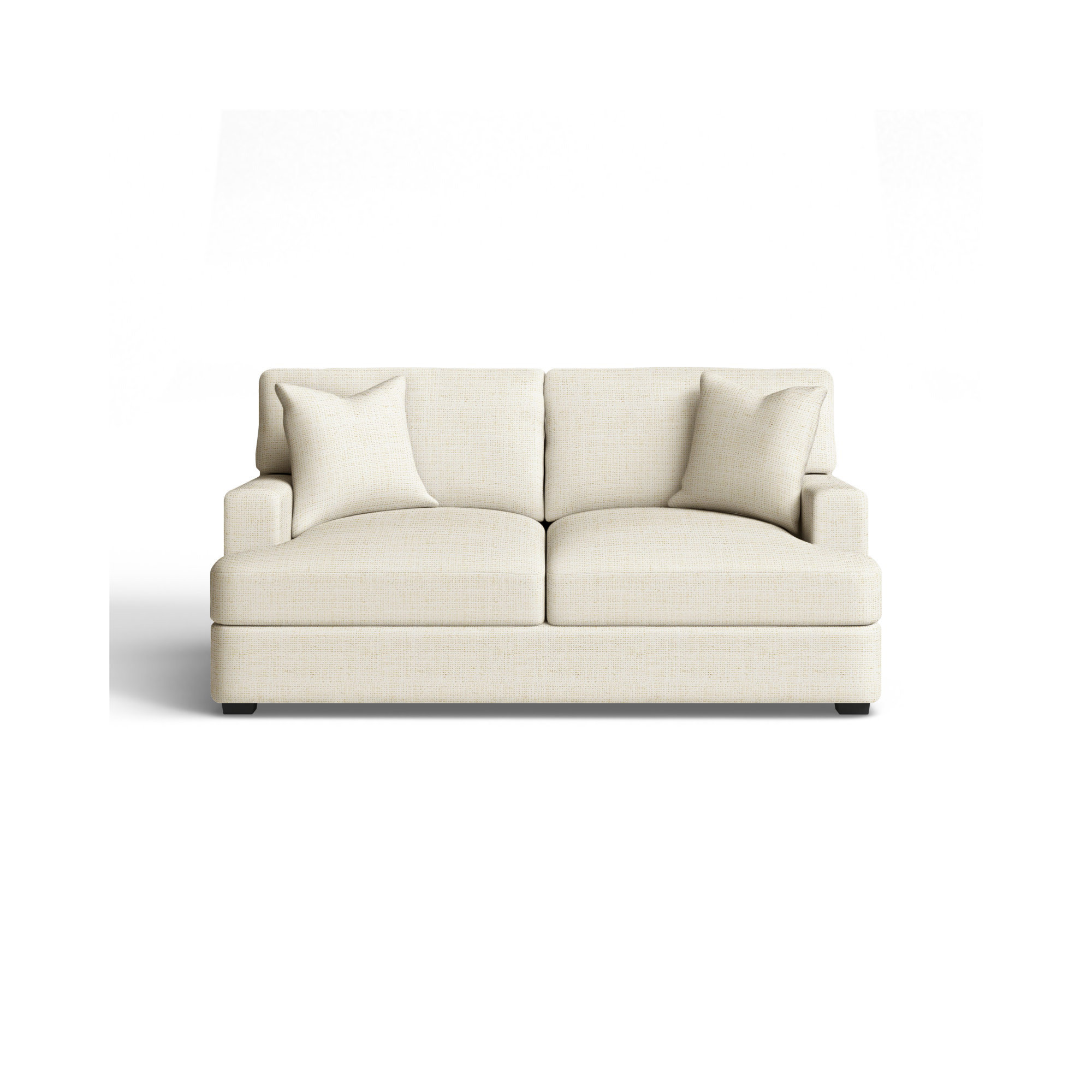 Emilio 65'' Upholstered Loveseat, Bevin Natural Linen Blend