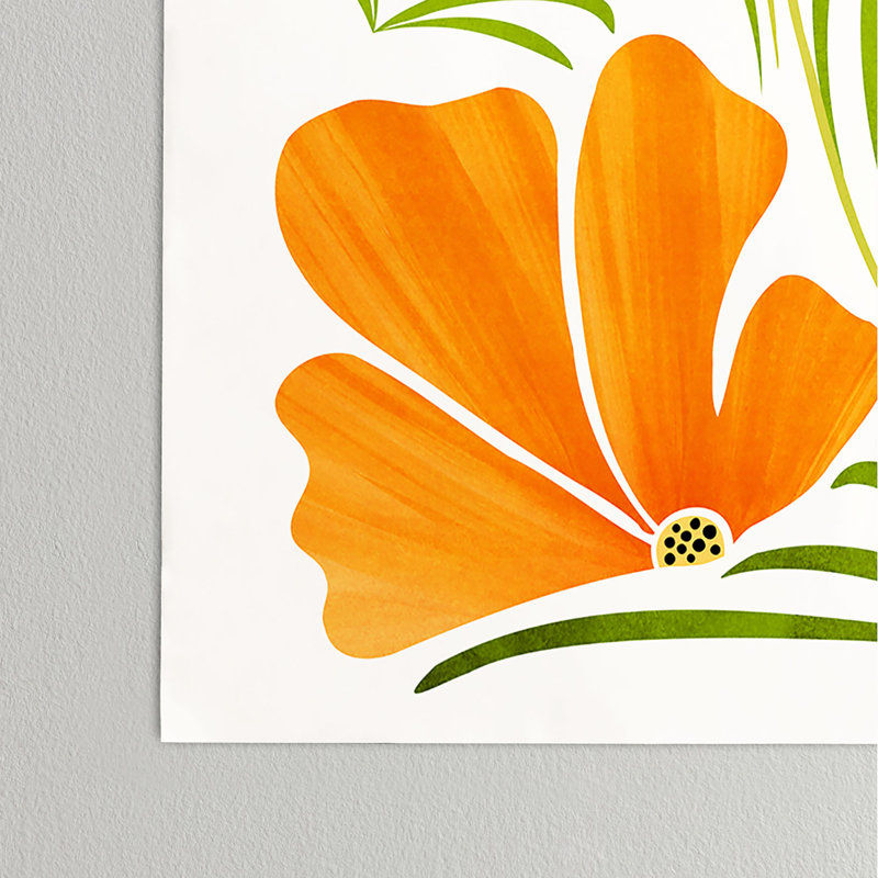 Affiche moderne avec fleurs tropicales, 12 po x 16 po