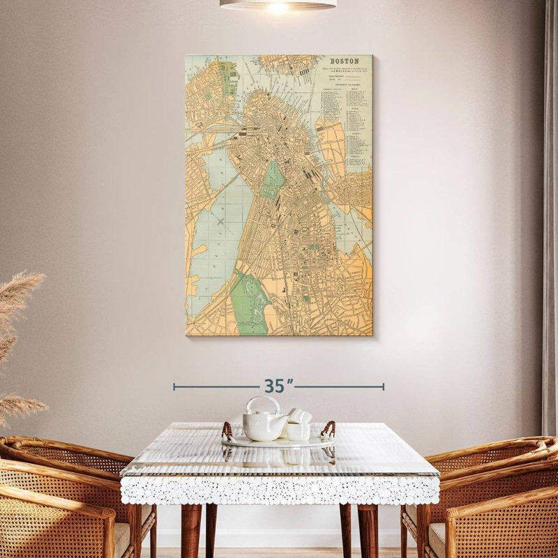 Aliaz Boston Map, 48" H x 32" W