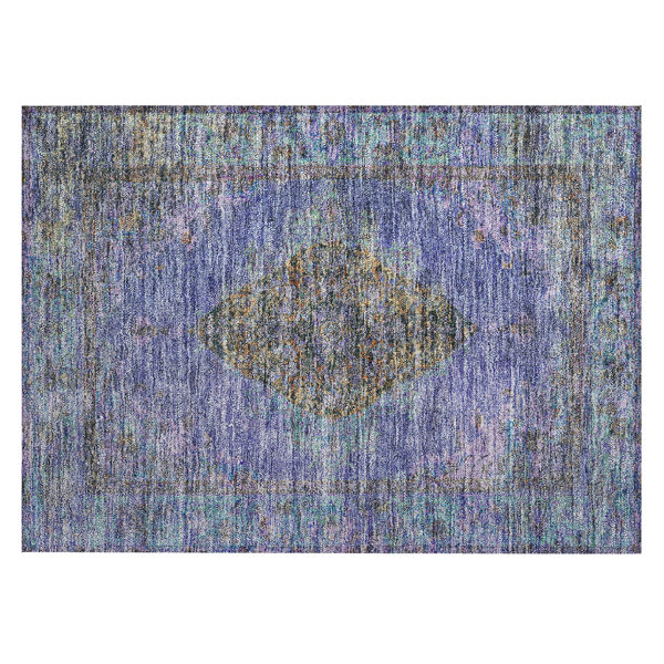 Bungalow Rose Machine Washable Indoor/Outdoor Xhevrie Purple Rug | Wayfair