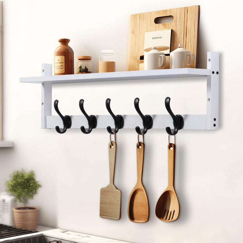 Tablette en bois Mekhiya, Blanc