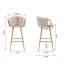 Ensemble de 30 tabourets de bar de 30 pouces avec repose-pieds chromé et base en velours + tabouret de bar simple Golden Leg, crème-130094453