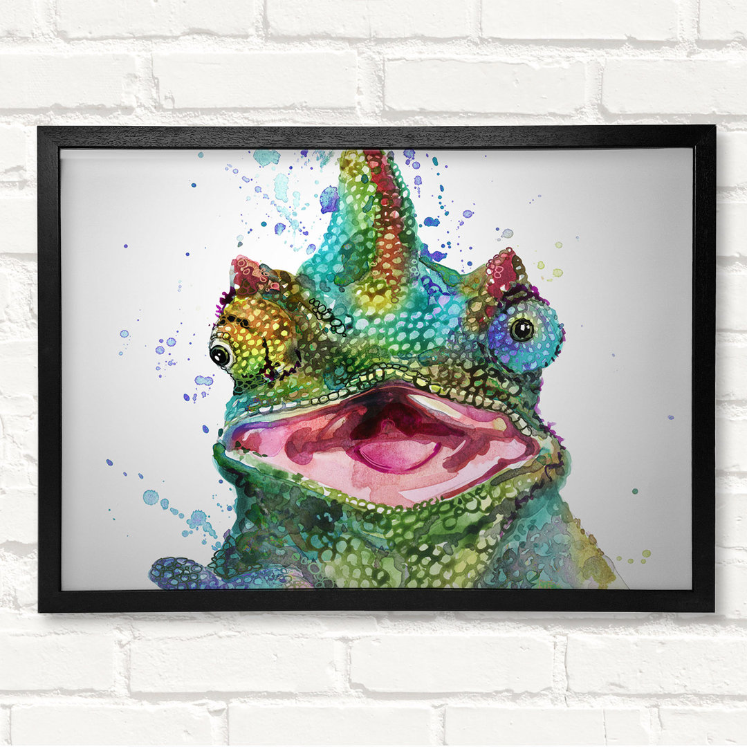 Gerahmtes Wandbild Chameleon Paint Splat