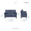 Causeuse moderne rembourrée 56 po Laffey-77545220