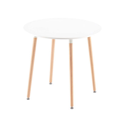 Jiverto Beech Round Solid Wood Base Dining Table