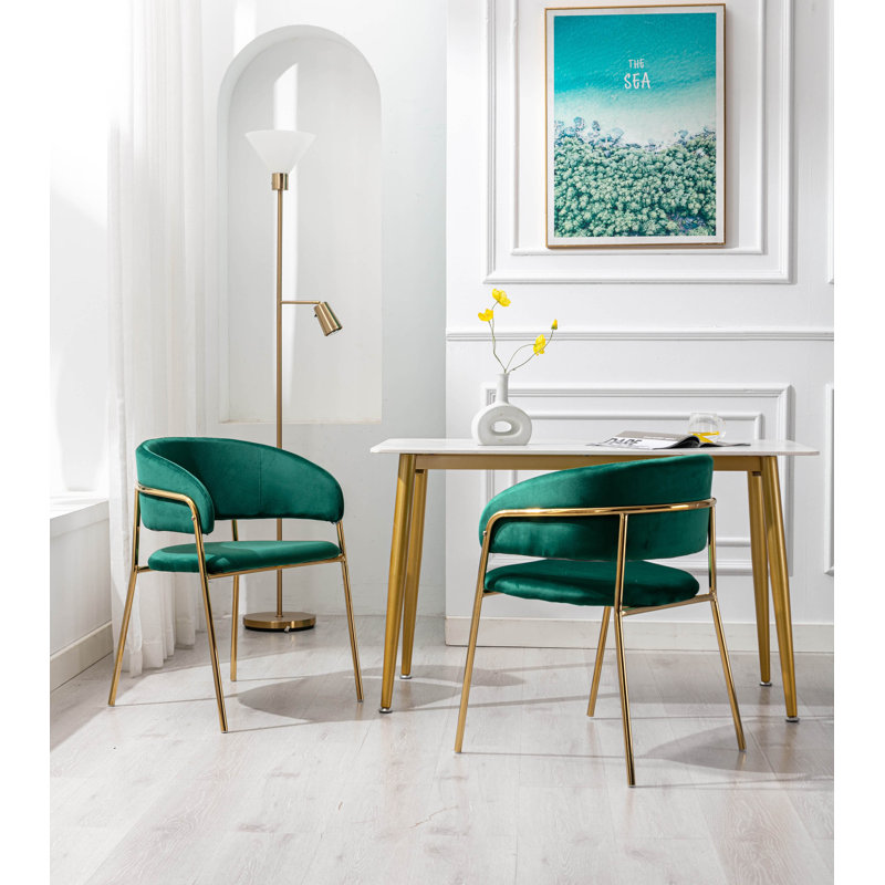Saif 18.5'' H Velvet Upholstered Armchair, Green