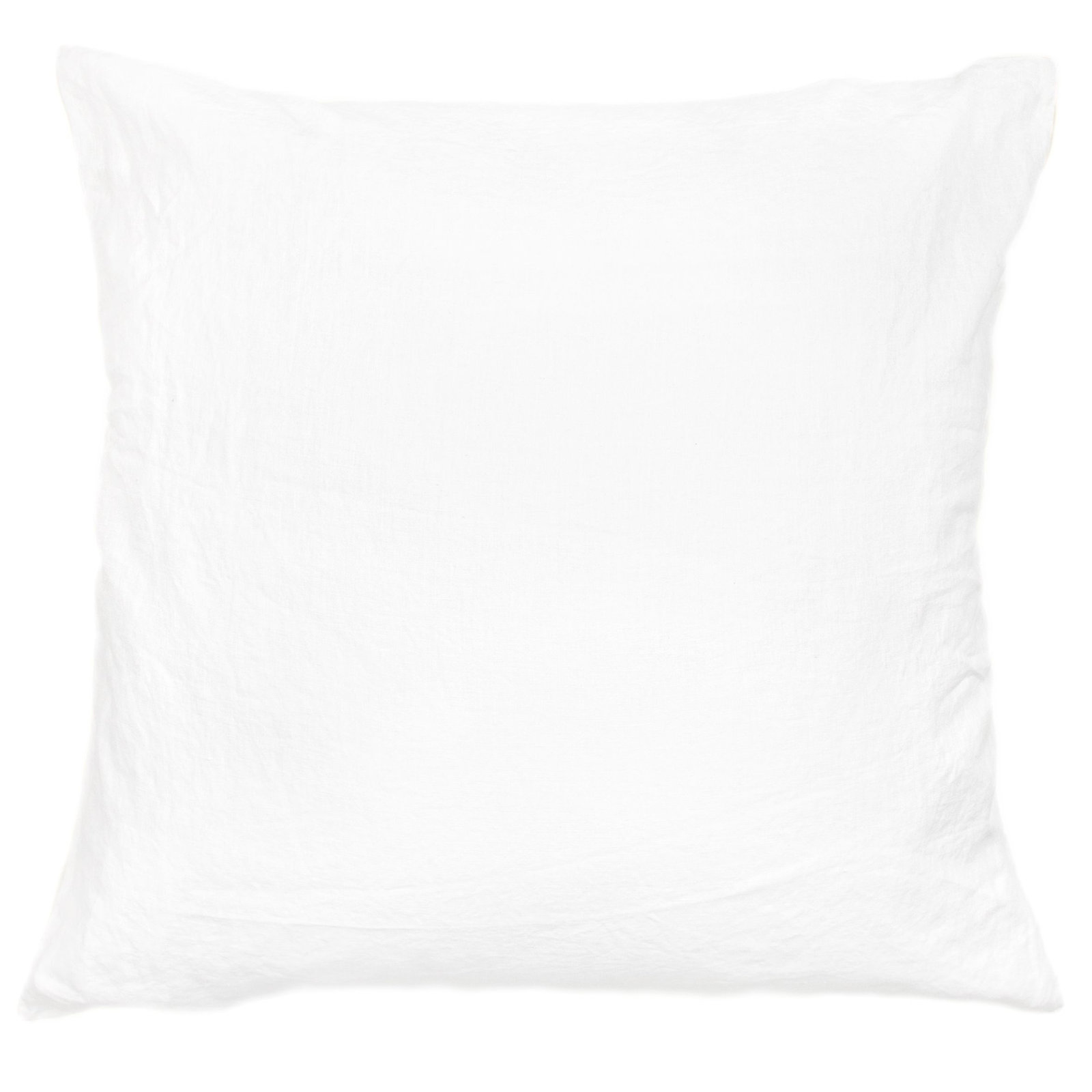 100% French Linen Pillow Sham, White, Square 26", Down Alternative