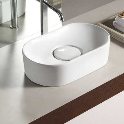 Barclay Honora 11.5'' White Vitreous China Oval Bathroom Sink with Overflow