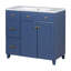 Meuble-lavabo simple transitionnel avec lavabo, 2 tiroirs et 2 portes à fermeture douce-106757356
