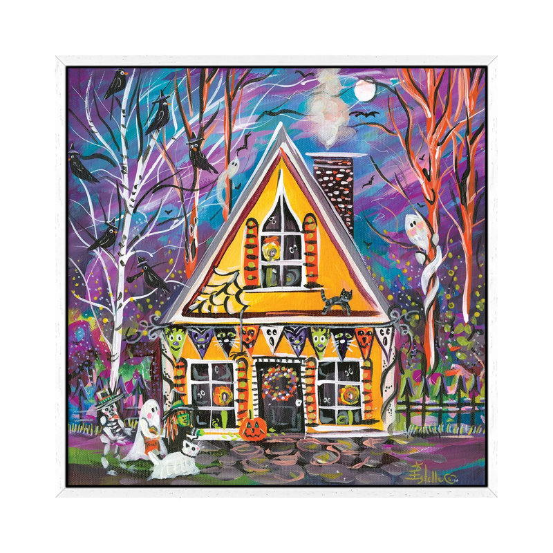 Haunted House by Estelle Grengs - Gallery-Wrapped Canvas Giclée on Canvas, White Floater Framed, 66.04 cm H x 66.04 cm W