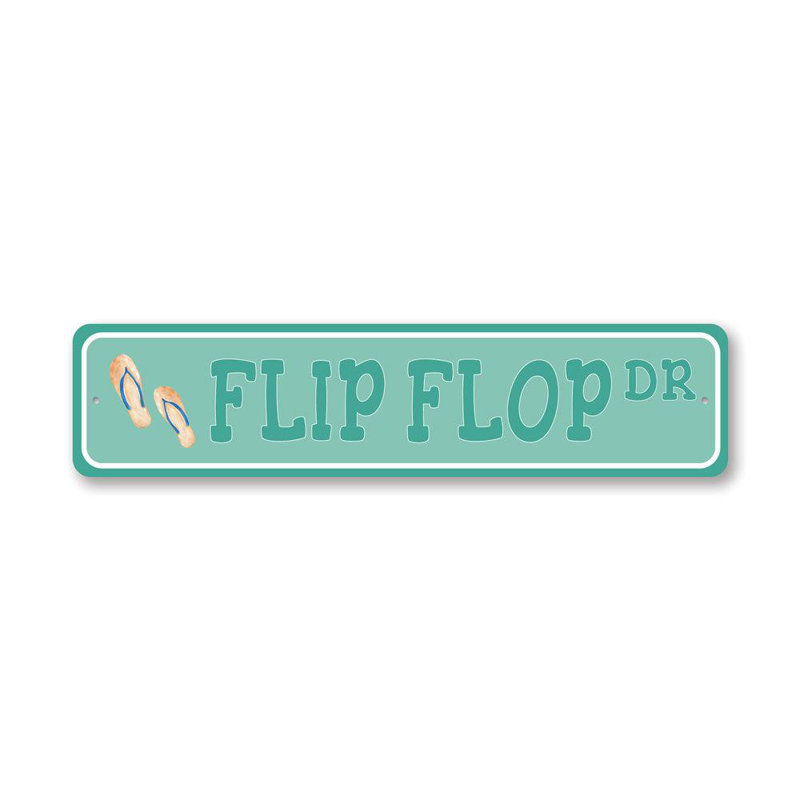 Plaque de rue Flip Flop, H 6 po x l 24 po x P 0,06 po