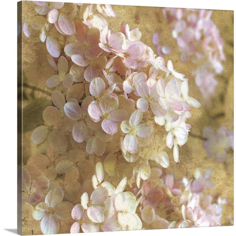Art mural doré sur toile «Hortensia I», Toile tendue, H 48 po x l 48 po x P 1,25 po