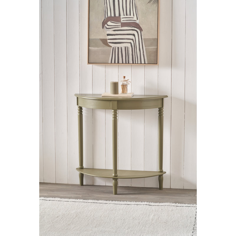 Callum 80cm Solid Wood Console Table, Olive Green