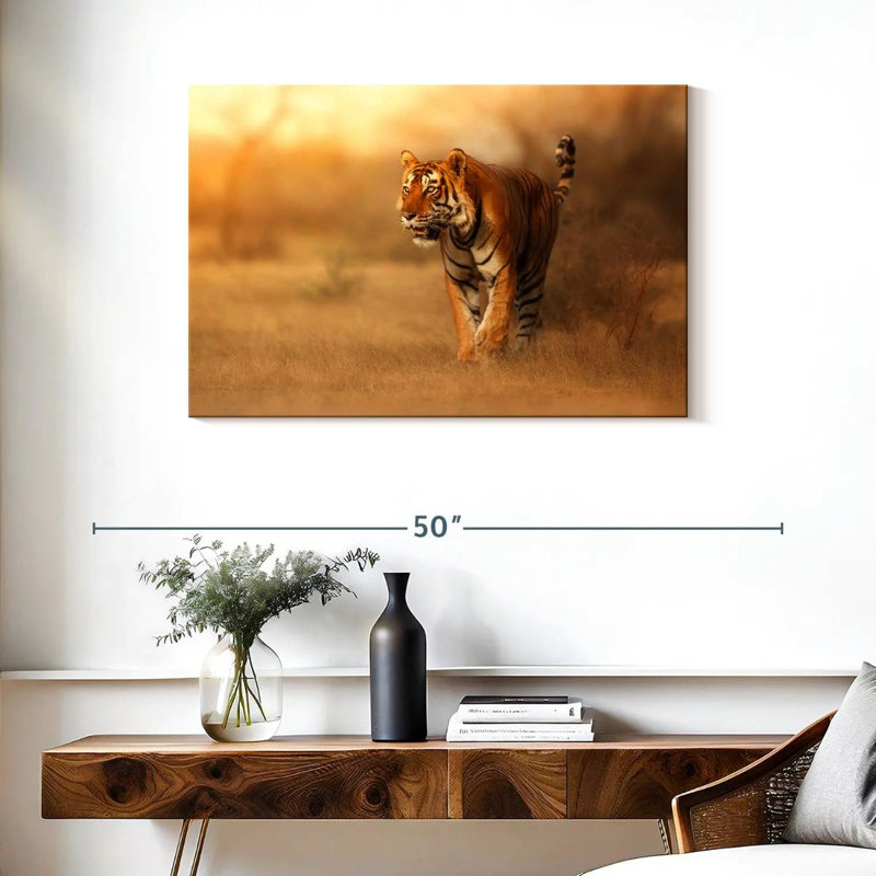 Chasse au tigre, H 24 po x l 36 po