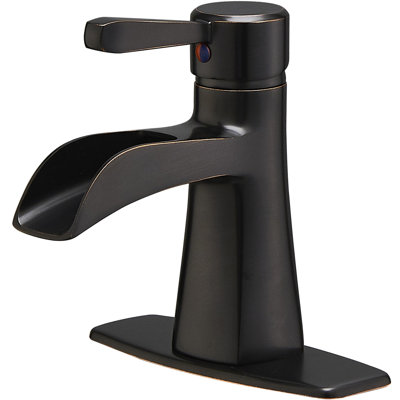 WIZ Waterfall Single Hole Single-Handle Low-Arc Bathroom Sink Faucet