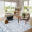 Tribal Striped Moroccan Washable Area Rug - Low Pile Modern Geometric Design for Living Room, Bedroom or Dining room-788565915-786907996