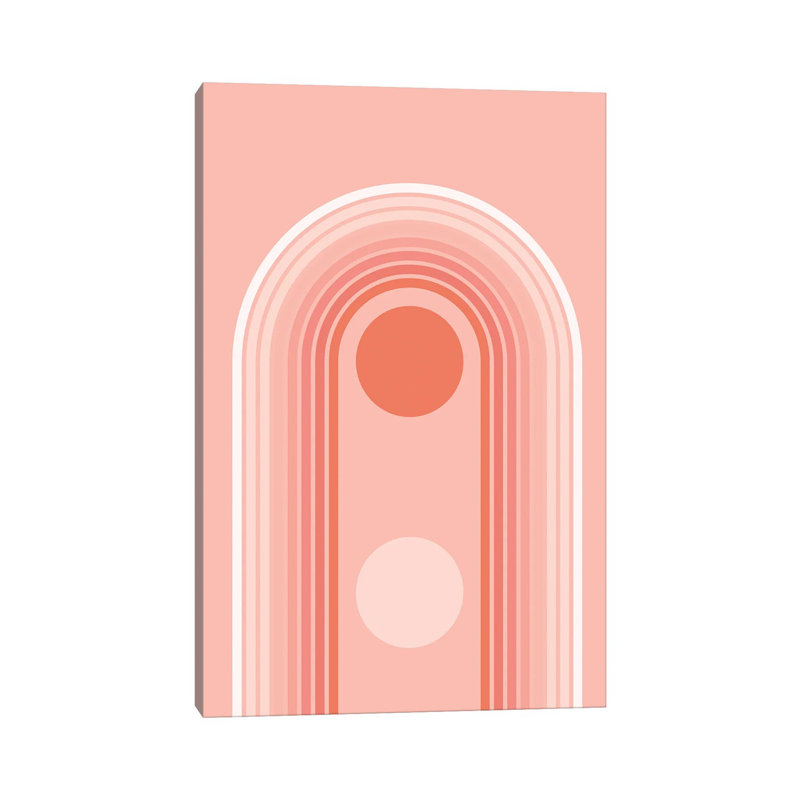 «Pastel Pink Mid Century Nesting Rainbow» par - Toile tendue, H 40 po x l 26 po x P 1,5 po