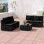 Ensemble de meubles de patio 5 pièces, canapé modulaire en rotin