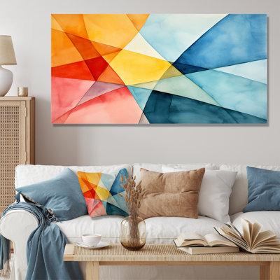 Pastel Colors Contrasting Geometric Composition I - Geometric Wall Art