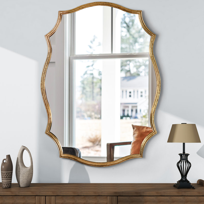 Euri 64x88CM Wall Mirror Gold Metal Framed Flat Accent Mirror