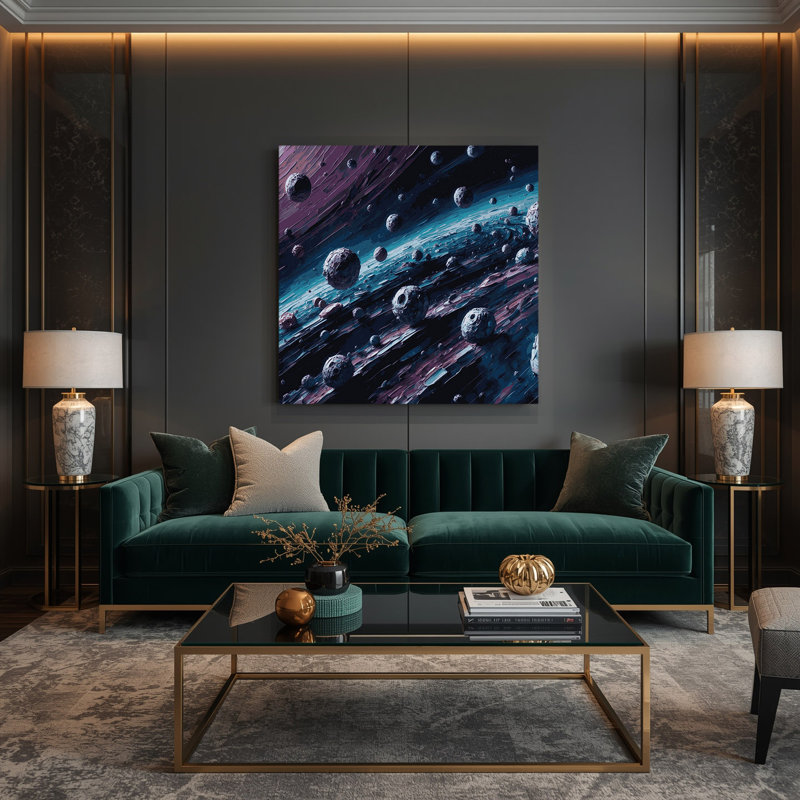 Art mural sur toile gris, H 12 po x l 12 po